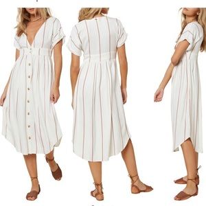 NWT O’Neill Reid Stripe Midi Dress